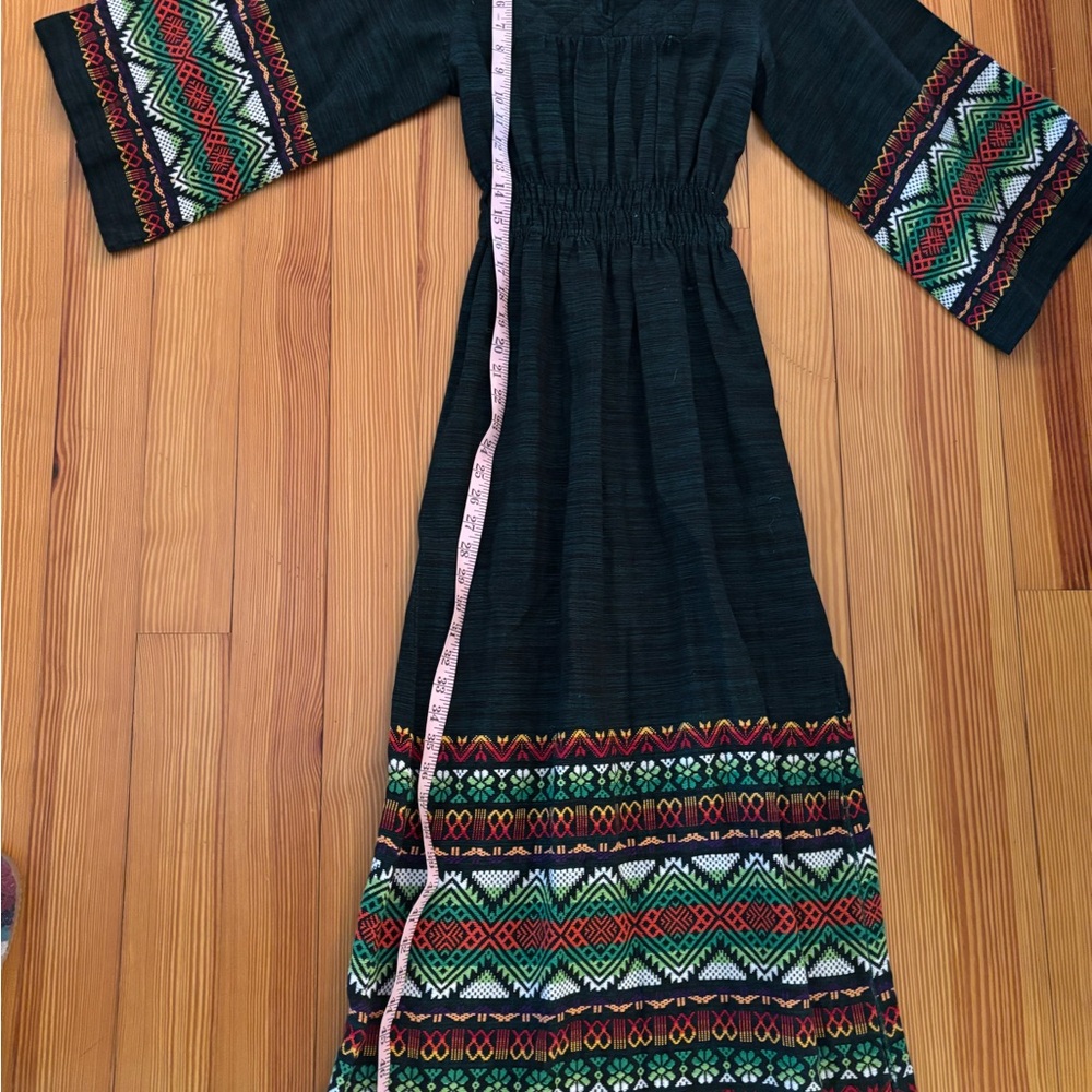 Vintage 70s Embroidered Maxi Dress - Picture 9 of 9